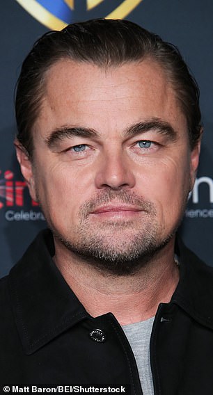 DiCaprio showed off a tinted beard and eyebrows as well