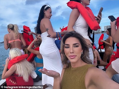 Social media posts showed them still partying - smiling and dancing around as they watched the yacht sink from the safety of their lifeboats