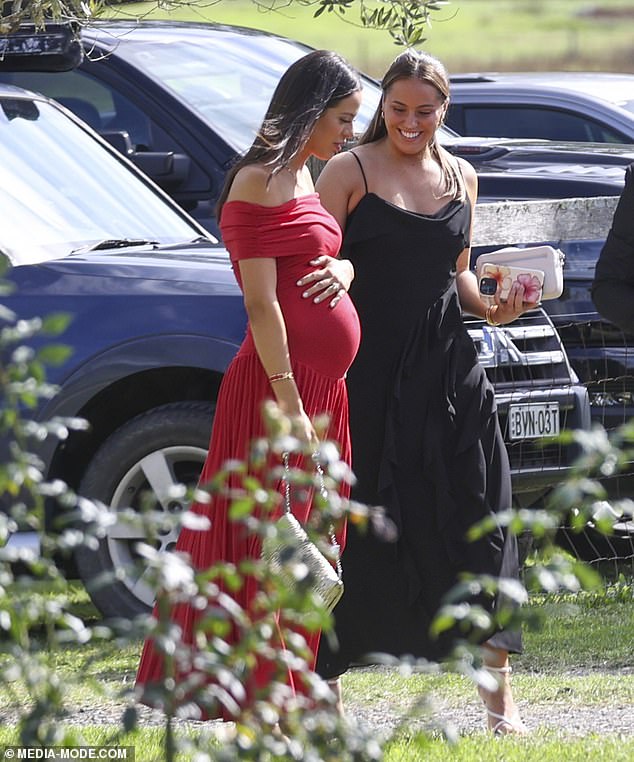 Tedesco and his wife, Maria (pictured left) are expecting their second baby, having announced the exciting news in February