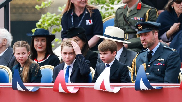 William, Prince of Wales, Prince George, Prince Louis and Princess Charlotte.
Pic: Reuters