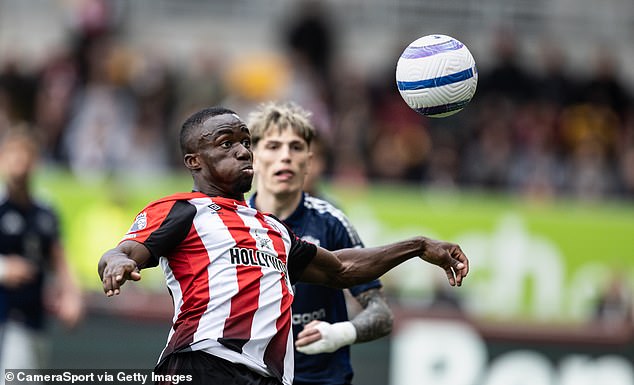 Brentford right back Michael Kayode dominated United at the Gtech Community Stadium