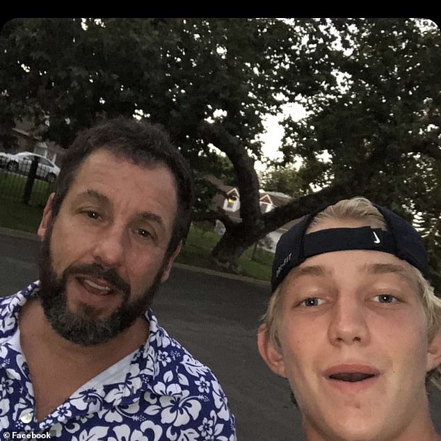 Levi's own social media accounts told the story of the vibrant life he lead - featuring a selfie with Adam Sandler (pictured) and several smiling photos with his friends and teammates