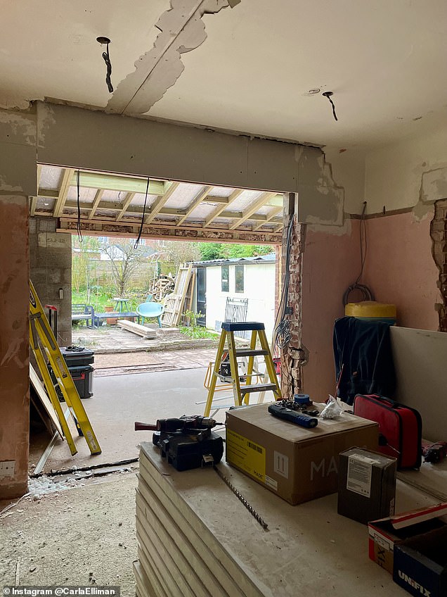 The kitchen area before