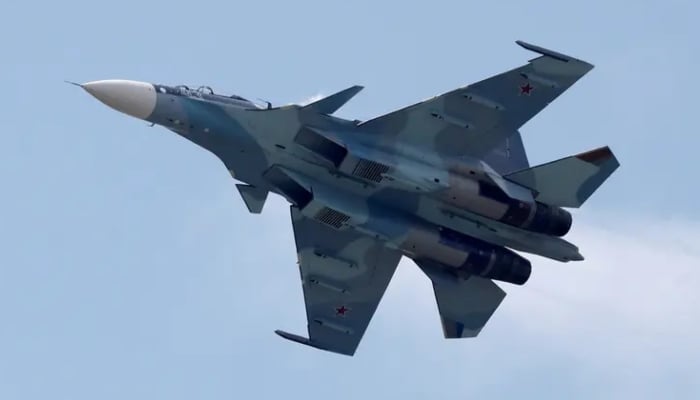 A Sukhoi Su-30SM jet fighter performs during a demonstration flight at the MAKS 2017 air show in Zhukovsky, outside Moscow, Russia. — Reuters/File