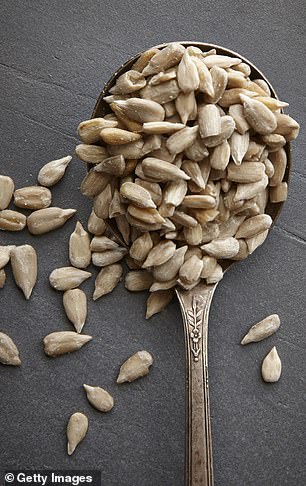 She also eats roasted salted sunflower seeds and raw chopped walnuts without fail because it helps to moisturize her skin from the inside out (stock image)