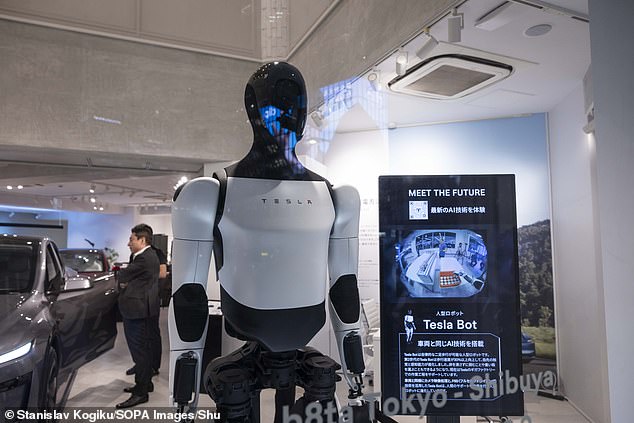 The AI claimed that Optimus (pictured) 'shows advanced mobility' but would only have a limited role in Tesla's factories