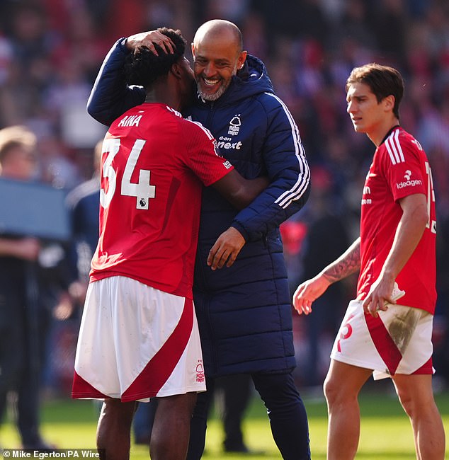 Despite Forest's recent dip in form, Aina said they should be 'grateful' for where they are