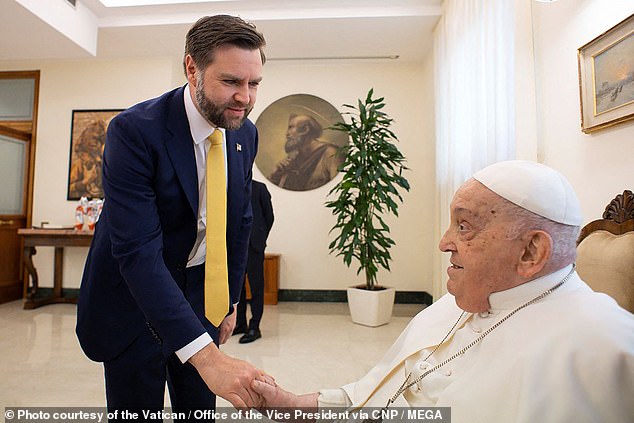 Vance briefly met with Pope Francis in April the day before he died