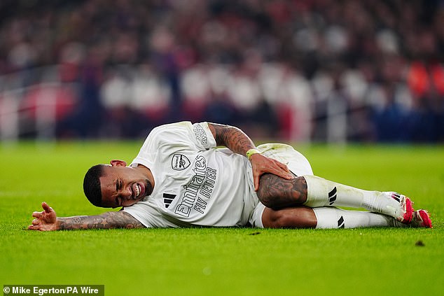 Jesus has been sidelined since January after suffering an ACL injury against Man United
