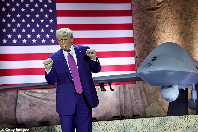 President Trump delighted the troops when he did his signature robot dance