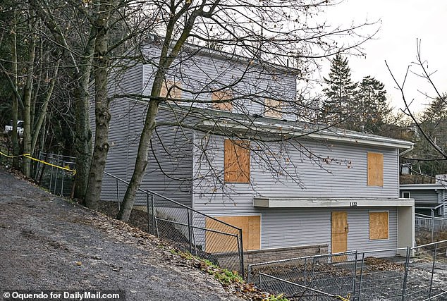 The off-campus student home at 1122 King Road in Moscow, Idaho, where the murders took place (seen in December 2023)