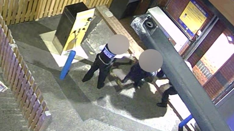 Police tackled the actor to the floor. Pic: IOPC/PA