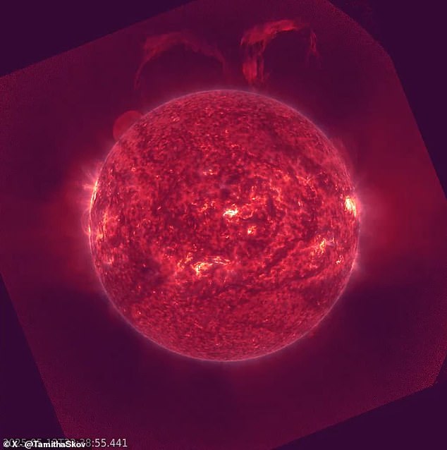 On Tuesday, astronomers spotted a 600,000-mile-long (one million km) filament eruption tearing away from the sun's surface, sparking concerns that the eruption might cause geomagnetic storms on Earth