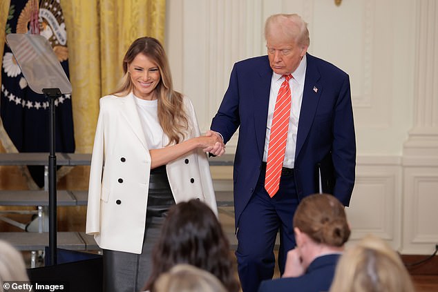 'There is a possibility that he is reaching for Melania for both emotional and physical stability... the president is getting older. His gait is not as steady,' a White House insider previously told the Daily Mail.
