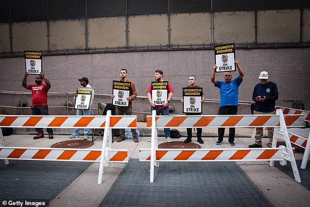 Picket lines are currently underway at Penn Station in New York City, the Atlantic City Rail Terminal and NJ Transit headquarters (pictured) in Newark