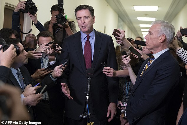 Comey quickly claimed he didn't arrange the shells himself but simply stumbled across them and 'assumed they were a political message'