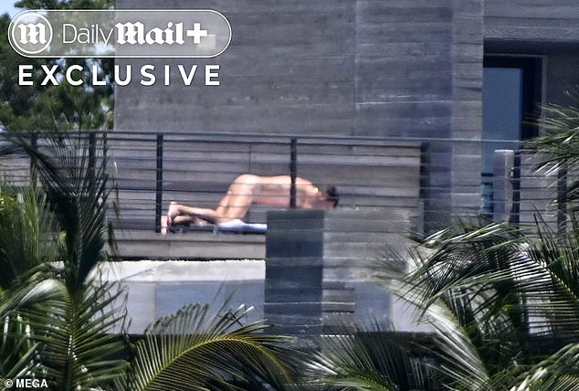 Brady, who famously went nude on holiday with then-wife Gisele Bundchen in 2016, looked utterly relaxed as he took off his shorts before stretching out in the sun amid a break in his hectic pundit schedule