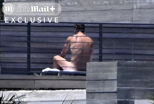 Brady put on a cheeky display as he soaked up the sun