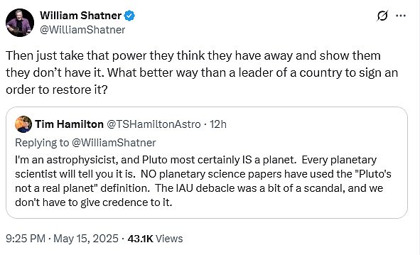 Shatner has not publicly supported Donald Trump and also recently expressed surprise that Kamala Harris was not elected president in 2024