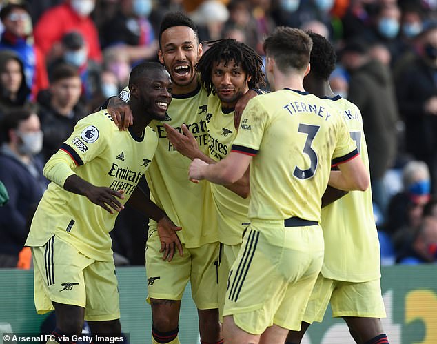 Pepe (far right) was once Arsenal's most expensive signing but he left for free in July 2023