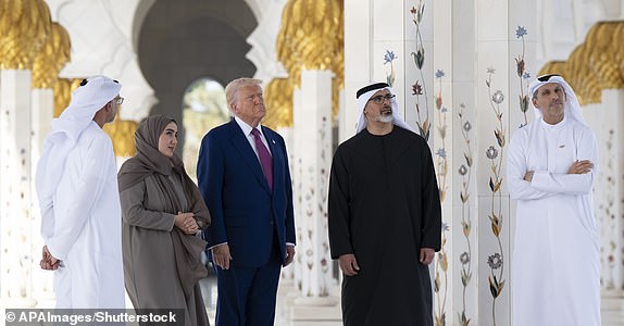 Mandatory Credit: Photo by APAImages/Shutterstock (15305081r) UAE President, Mohammed bin Zayed Al Nahyan, receives US President, Donald Trump, in Abu Dhabi, UAE, on May 15, 2025. Photo by Emirates News Agency\\ apaimages UAE President, Mohammed bin Zayed Al Nahyan, receives US President, Donald Trump, in Abu Dhabi, UAE, Abu Dhabi, United Arab Emirates - 15 May 2025