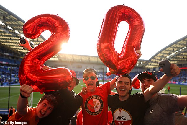 After beating Tottenham at Anfield in April the Reds won their 20th English top-flight crown