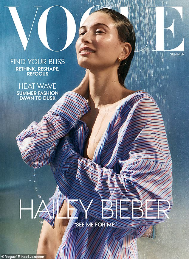 Justin caught flack from social media users shortly after he shared the cover image of Hailey's Vogue summer issue