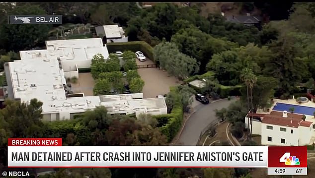 In early a man who allegedly crashed his car through the gate of Aniston's home has been accused of harassment