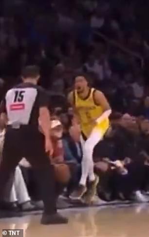 Haliburton was frustrated as Jon Hamm grabbed the ball