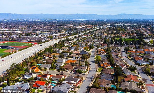 Cupertino, California, ranked at No. 151 on this year's list (pictured: aerial view of single family residential neighborhood in Cupertino)