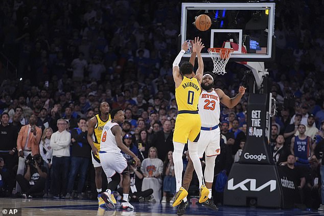 The Pacers guard tied the game before Indiana won Game 1 of the Eastern Conference Finals