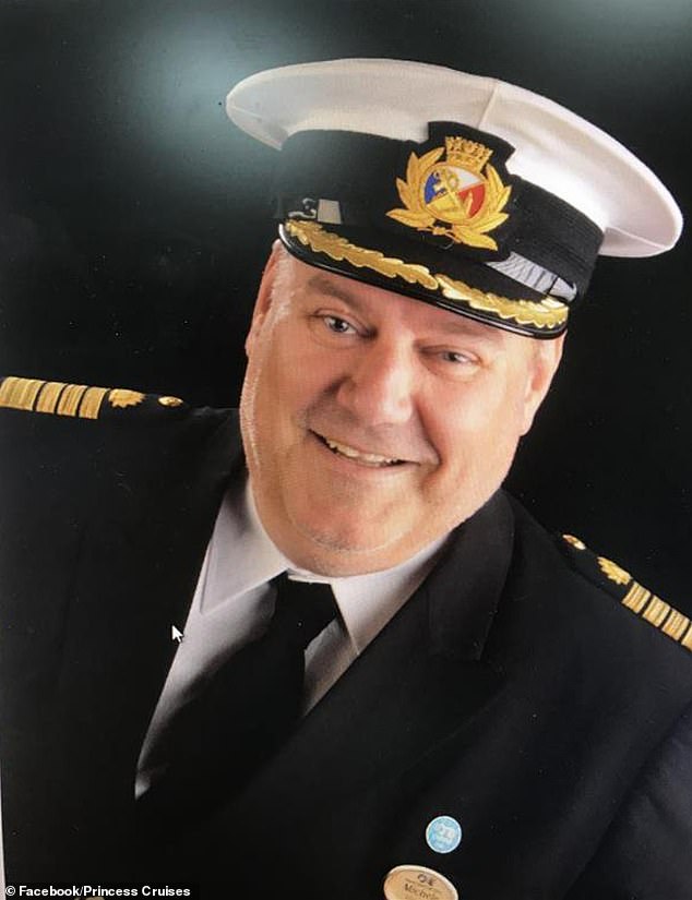 Princess Cruises, an American cruise line, said the Italian captain (pictured) joined their team in 1995 and has led a career characterized by 'leadership, professionalism, and deep love for the ocean'