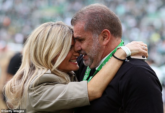 The Spurs boss also spoke about the toll his high-profile career has taken on his wife Georgia (pictured together) and sons