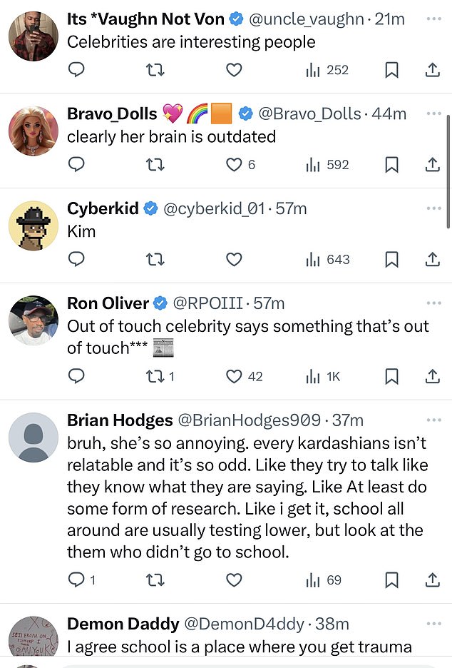 Kourtney was slammed on social media for her comments about school, specifically when she called going to school as 'dated'