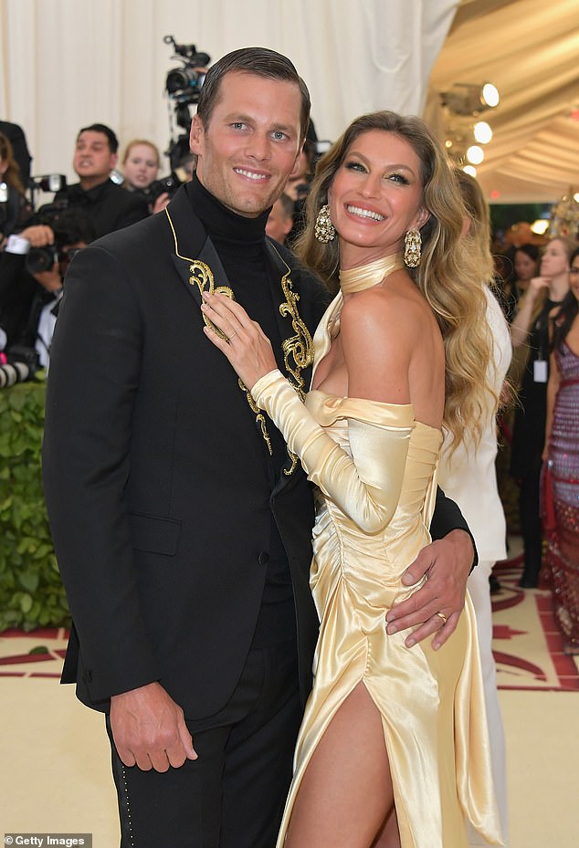 In 2022 Brady split from wife Gisele Bundchen (pictured 2018)
