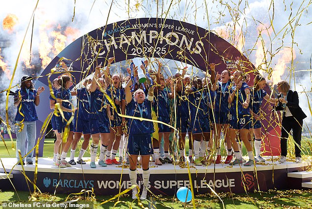 Millie Bright lifted Chelsea's sixth consecutive WSL title after the Blues finished unbeaten