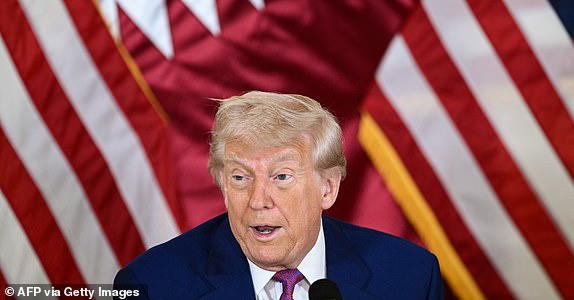 US President Donald Trump attends a breakfast with business leaders in Doha on May 15, 2025. (Photo by Brendan SMIALOWSKI / AFP) (Photo by BRENDAN SMIALOWSKI/AFP via Getty Images)