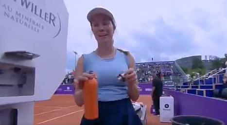 Danielle Collins claimed a TV cameraman was getting too close to the players as she accused him of 'wildly inappropriate' behaviour during her match against Emma Radcuanu yesterday