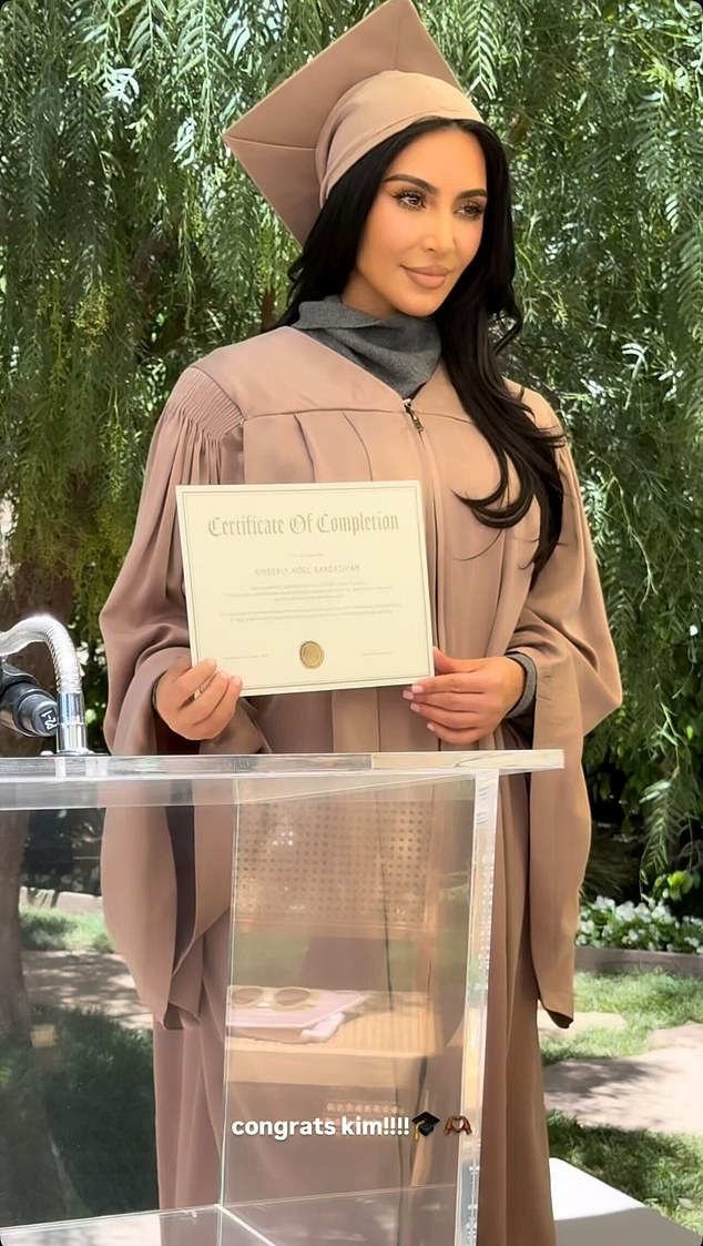Kim Kardashian, 44, has finally completed her law school program after a six year journey - but she was immediately trolled by fans who all had the same response