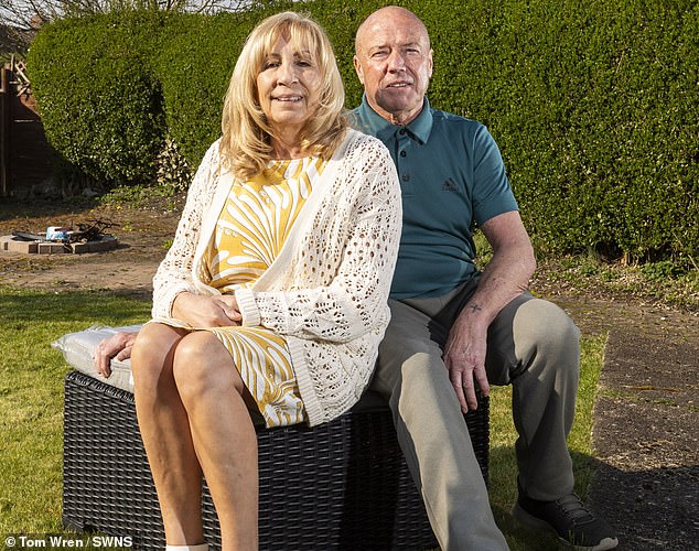 Recovered: Steve Rhodes (pictured with wife Julie) suffered a ruptured brain aneurysm while on holiday in Tenerife last year