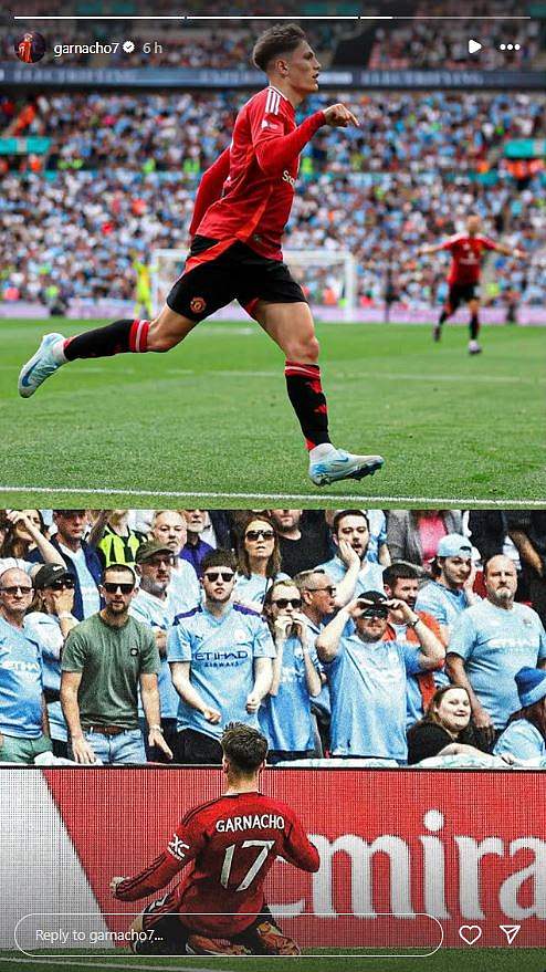 The star posted an image of him scoring in last season's FA Cup final just hours before kick-off