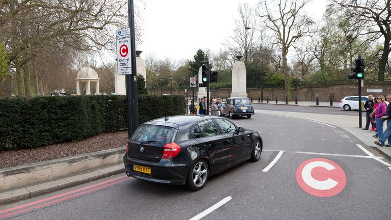 The congestion charge applies to central London. Pic: TfL