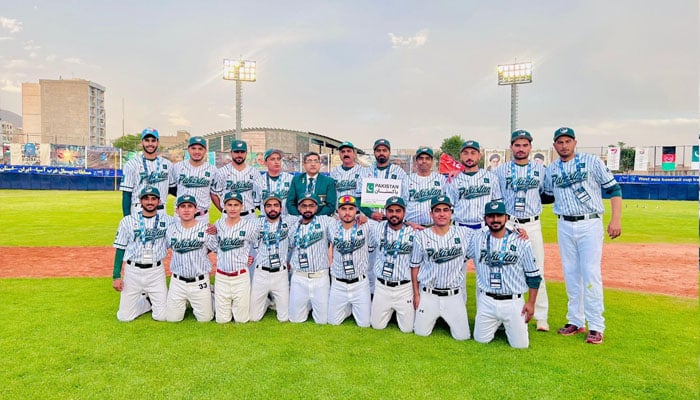 Pakistan Baseball team posing after their win against Bangladesh in West Asia Cup in Iran, May 16, 2025 — Reporter