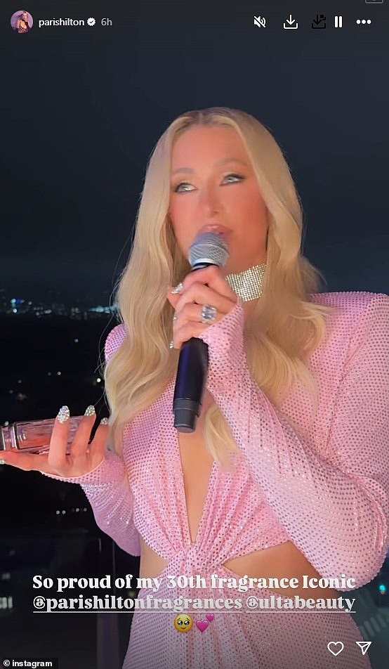 Paris Hilton brushed off Kanye West 's rude comments about wanting to have children with her as she hit up a party to celebrate another one of her achievements
