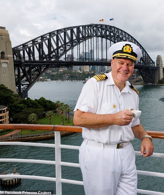 Devastation ensued upon Princess Cruises' Diamond Princess ship when guests received a letter breaking the news of Captain Michele Bartolomei's (pictured) sudden death