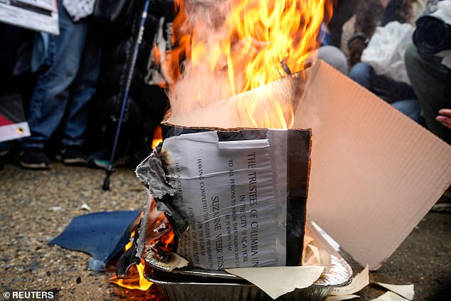 Anti-Israel protesters at Columbia University have burned their own diplomas in an effort to rage against the instititution bowing down to the Trump administration