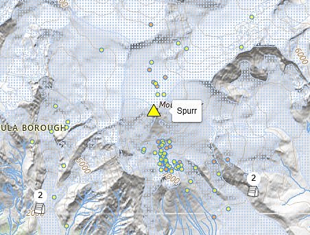One of the strongest quakes so far—a magnitude 3.1—was recorded on Wednesday evening, followed by several smaller tremors on Thursday. The orange circles represent earthquakes in the last two hours and yellow for those in the last two days