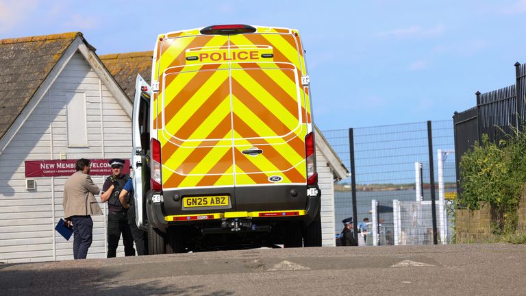 Police at the scene in Gravesend