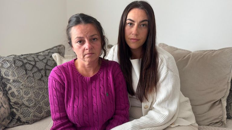 Cole Cooper's mum, Wendy Stewart, left, and his aunt, Aimee Tennie, right