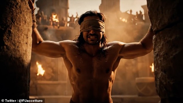 The videos typically use language more suited to a TikTok vlog than the Gospel, with an AI-generated Samson saying that he's 'finna bring the house down'